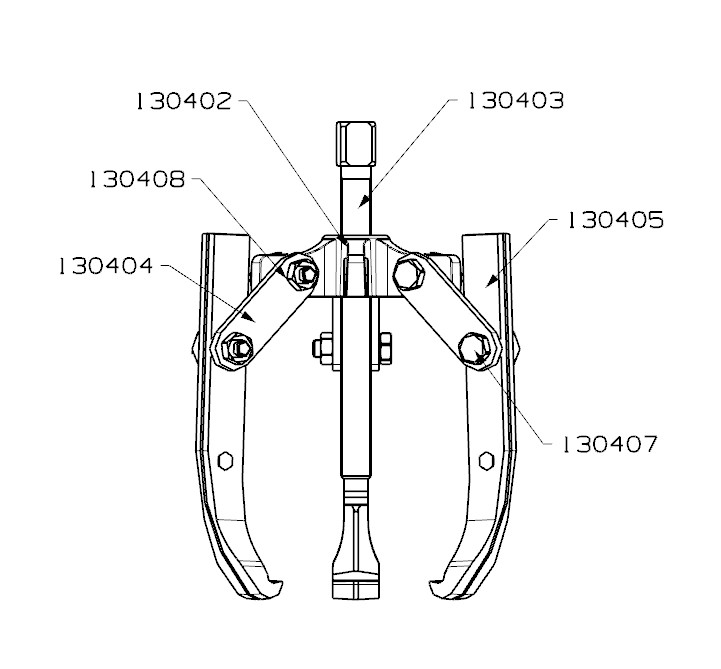EXTRACTOR FORZA SERIE 1300T0 MECÁNICO DE 3 PATAS